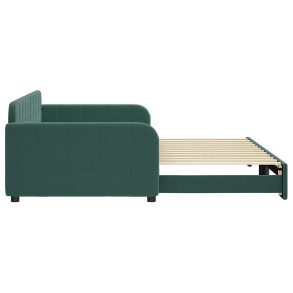 vidaXL Sof&aacute;-cama com gavet&atilde;o 100x200 cm veludo verde-escuro