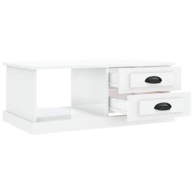 vidaXL Mesa de centro 90x50x35 cm derivados madeira branco brilhante