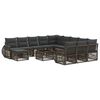 vidaXL Conjunto de Sof&aacute; de Jardim 13 unid. Cinzento vime PE