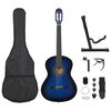 vidaXL 12 pe&ccedil;as conjunto guitarra cl&aacute;ssica iniciantes 4/4 39" azul