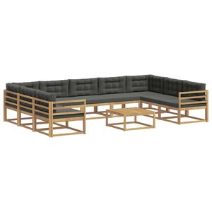 vidaXL Conjunto de Sof&aacute;s para Exterior 10 unid. Branco e Antracite