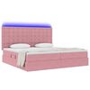 vidaXL Cama com arruma&ccedil;&atilde;o e LED com colch&atilde;o Rosa 200 x 200 cm Veludo