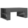 vidaXL Mesa de centro 100x60x42 cm contraplacado cinzento brilhante