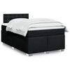 vidaXL Cama boxspring com colch&atilde;o 120x190 cm tecido preto