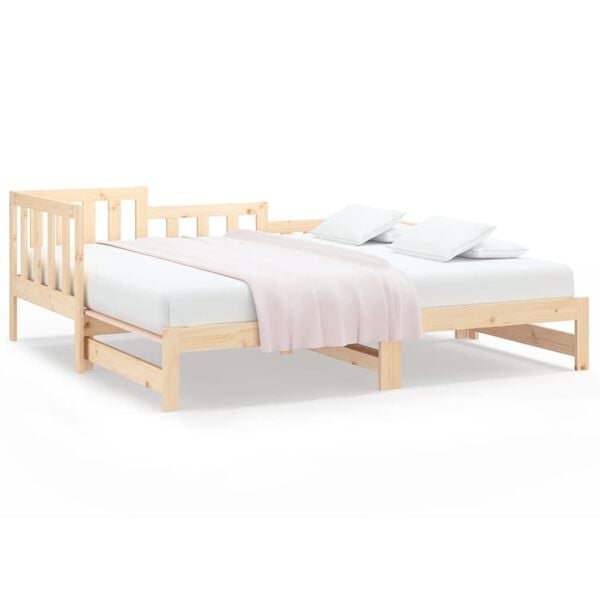 vidaXL Estrutura sofá-cama de puxar 2x(90x190) cm pinho maciço