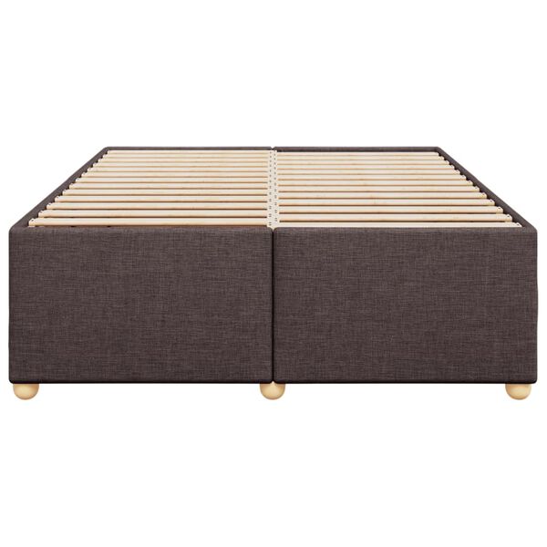 vidaXL Estrutura de cama sem colch&atilde;o 160x200 cm tecido castanho-escuro