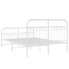 vidaXL Estrutura de cama com cabeceira e p&eacute;s 140x190 cm metal branco