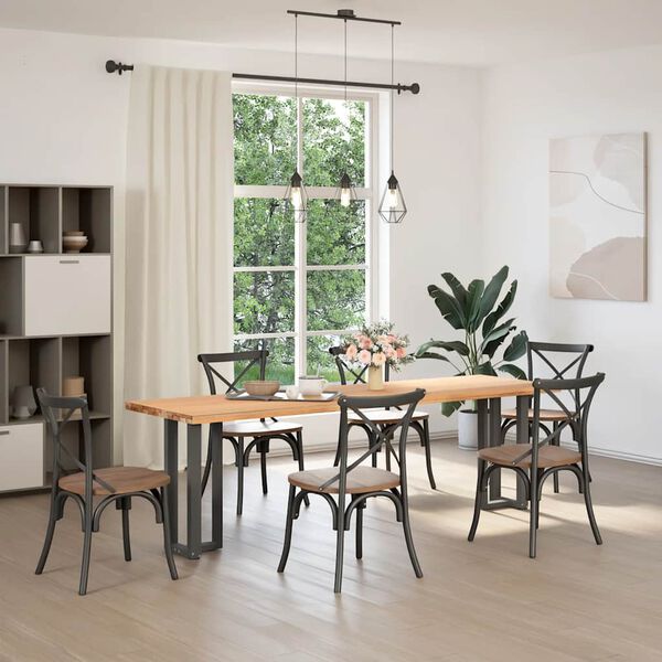 vidaXL P&eacute;s de mesa de console em forma de T, 2 pe&ccedil;as, antracite, 38x25x(72-73) cm, a&ccedil;o