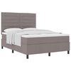 vidaXL Cama Box com colch&atilde;o Cinzento-acastanhado 140 x 190 cm tecido