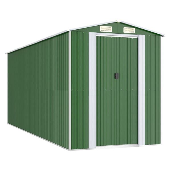 vidaXL Abrigo de jardim 192x523x223 cm aço galvanizado verde
