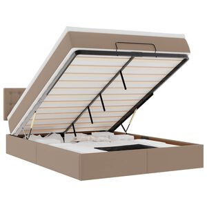 vidaXL Estrutura de cama otomana com colch&atilde;o cappucino 140x200 cm