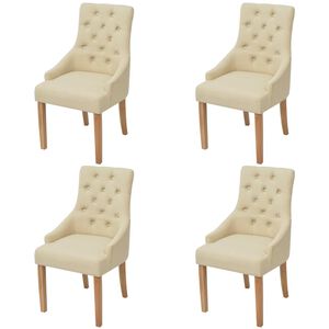 vidaXL Cadeiras de jantar 4 pcs tecido creme