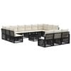 vidaXL Conjunto de Sof&aacute; de Jardim 14 unid. Preto vime PE