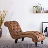 vidaXL Chaise longue camurça artificial castanho