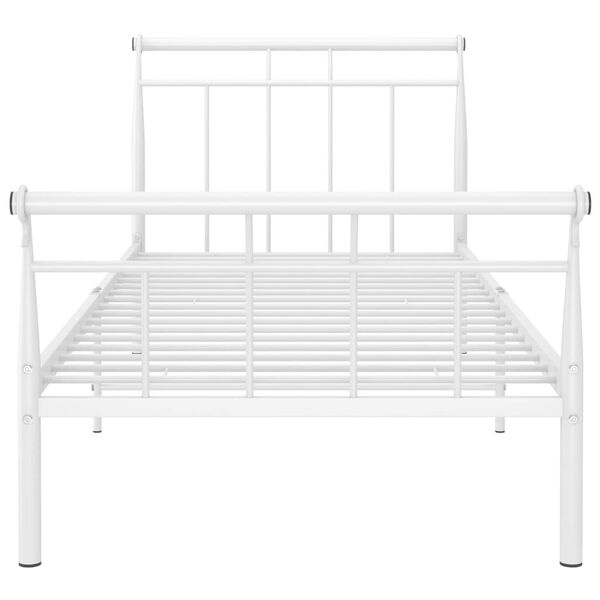 vidaXL Estrutura de cama 100x200 cm metal branco