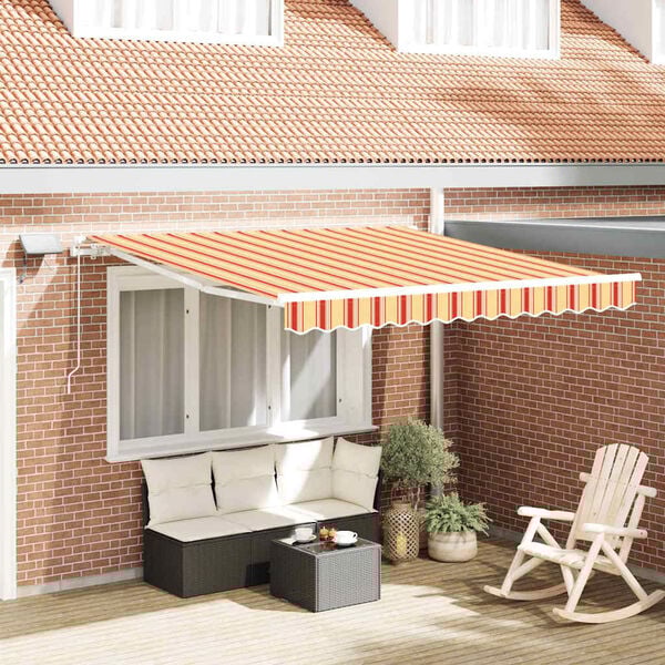 vidaXL Toldo Retr&aacute;til com Manual 350 x 250 cm tecido