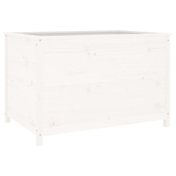 vidaXL Canteiro elevado de jardim 119,5x82,5x78 cm pinho maci&ccedil;o branco