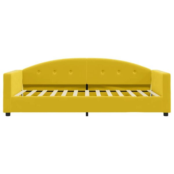 vidaXL Sof&aacute;-cama com colch&atilde;o 90x200 cm veludo amarelo