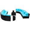 vidaXL 13 pcs conjunto lounge jardim c/ almofad&otilde;es vime PE azul