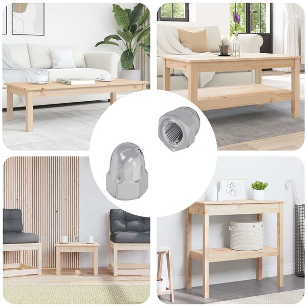 vidaXL Porca 2 pcs Prateado M6 x 10 mm Ferro