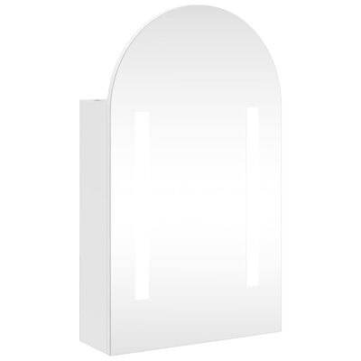 vidaXL Armário espelhado arqueado p/ casa de banho c/ luz LED branco