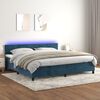 vidaXL Cama box spring c/ colch&atilde;o/LED 200x200 cm veludo azul-escuro