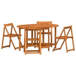 vidaXL Mesa de Jardim 5 pcs Castanho Madeira S&oacute;lida de Ac&aacute;cia