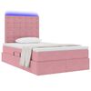 vidaXL Cama com arruma&ccedil;&atilde;o e LED com colch&atilde;o Rosa 120 x 200 cm Veludo