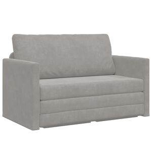 vidaXL Sof&aacute;-Cama Cinzento-claro 124 x 71 x 78 cm Veludo