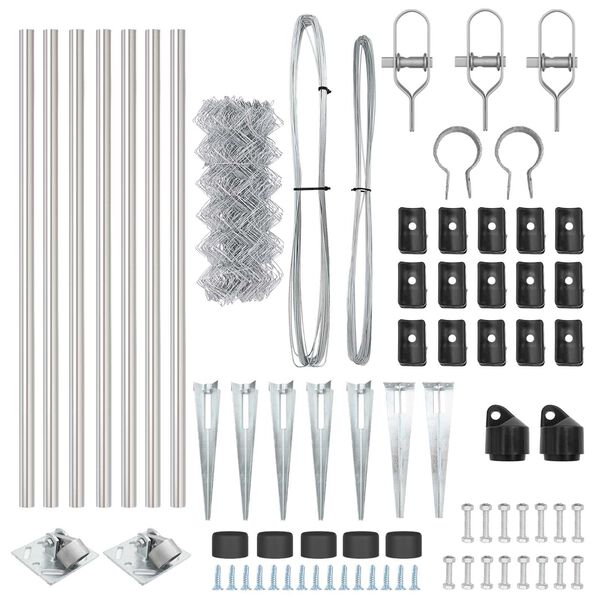 vidaXL Poste de Cerca Prateado 10 x 0,4 m (malha de 60 x 60 mm) A&ccedil;o