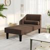 vidaXL Chaise longue com rolo tecido castanho-escuro