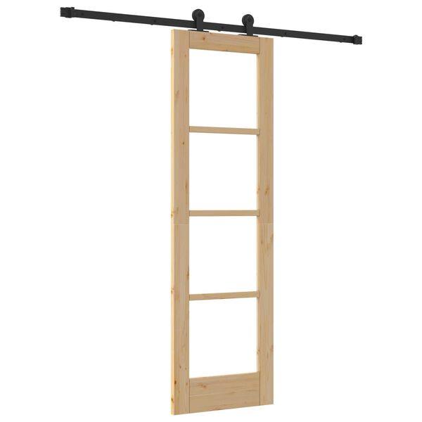 vidaXL Porta Deslizante ORKDAL Natural e Preto 61 x 198,5 cm