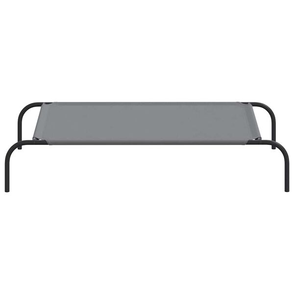 vidaXL Cama para c&atilde;es elevada 110x65x20cm tecido oxford e a&ccedil;o cinzento