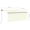 vidaXL Toldo autom&aacute;tico c/ estore/LED/sensor de vento 3x2,5m cor creme