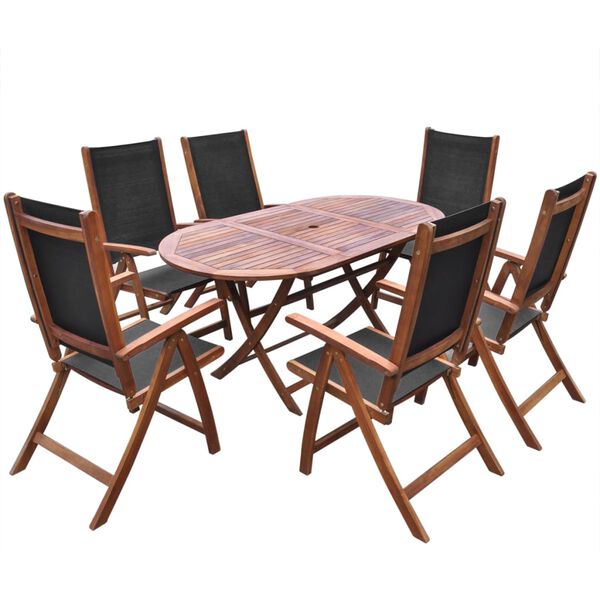 vidaXL 9 pcs conjunto de jantar jardim c/ almofadões acácia maciça