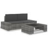 vidaXL 3 pcs conjunto lounge de jardim vime PE cinzento