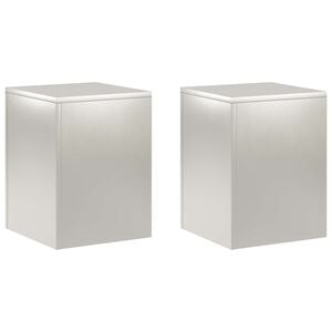 vidaXL Suporte para Plantas 2 pcs Prateado 30 x 30 x 40 cm A&ccedil;o