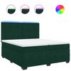 vidaXL Cama com molas/colch&atilde;o 200x200 cm veludo verde-escuro