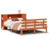 vidaXL Cama com estante sem colch&atilde;o 140x190 cm pinho maci&ccedil;o