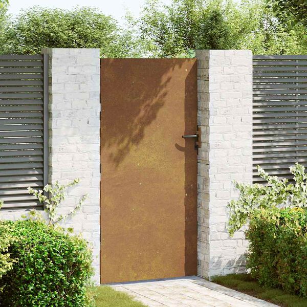 vidaXL Port&atilde;o de jardim 85x175 cm a&ccedil;o corten