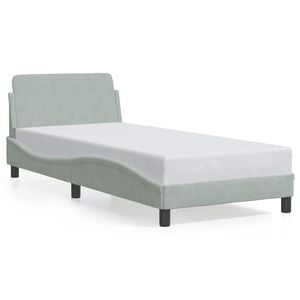 vidaXL Estrutura de cama Dover 80x200 cm veludo cinzento-claro