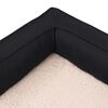 vidaXL Cama para c&atilde;es ergon&oacute;mica 90x64 cm aspeto linho pel&uacute;cia preto