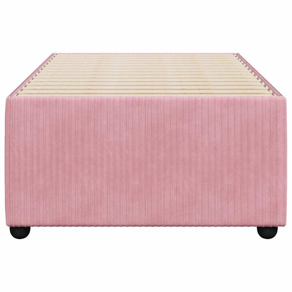 vidaXL Estrutura de cama 80x200 cm veludo rosa