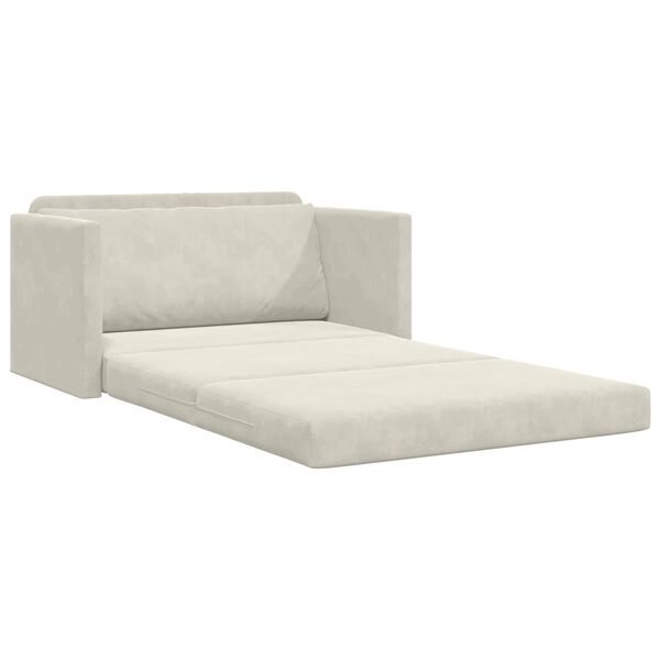 vidaXL Sof&aacute;-Cama 110cm Creme Veludo