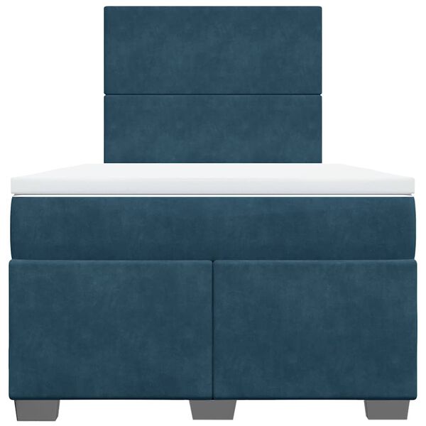 vidaXL Cama boxspring com colch&atilde;o 120x190 cm veludo azul