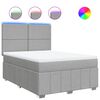 vidaXL Cama com molas/colch&atilde;o 160x200 cm tecido cinzento-claro