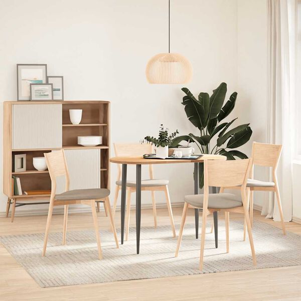 vidaXL Tampo de mesa 100x50x2 cm madeira de carvalho maci&ccedil;a oval