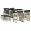 vidaXL 9 pcs conjunto de jantar p/ jardim c/ almofad&otilde;es cinzento claro