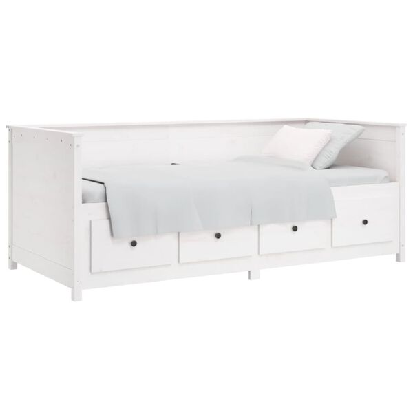 vidaXL Sof&aacute;-cama sem colch&atilde;o 90x190 cm madeira de pinho maci&ccedil;a branco