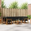 vidaXL Conjunto de Sof&aacute;s para Exterior 8 pcs Natural e Preto